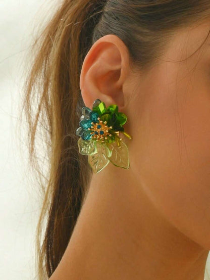 Bohemian Style Middle Eastern Floral Handmade DIY Woven Oriental Palace Tassel Earrings, Includes Faux Pearl Flower Pendant Earrings