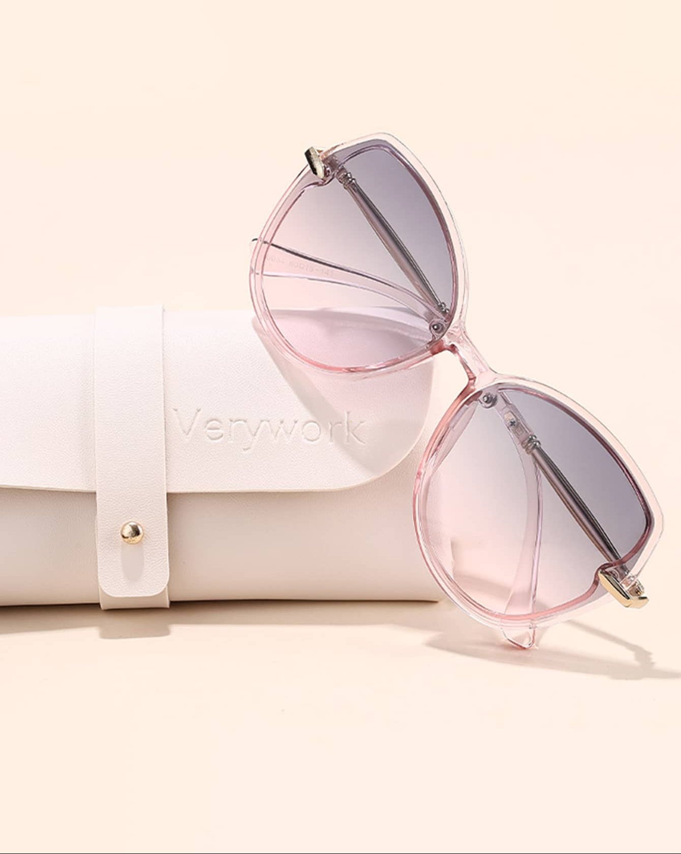 Premium Geometric Butterfly Transparent Pink Frame