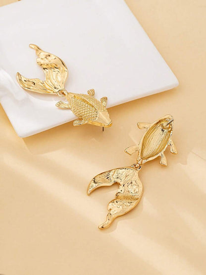 Boho Style Large Elegant Goldfish Earrings