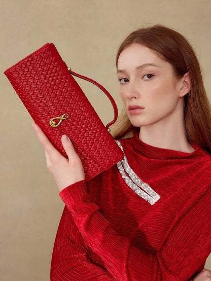 Pre Order PREMIUM WOMEN'S FASHION MINIMALIST TEXTURED EMBOSSED TOP HANDLE BAG, SUITABLE FOR COMMUTING, VALENTINES