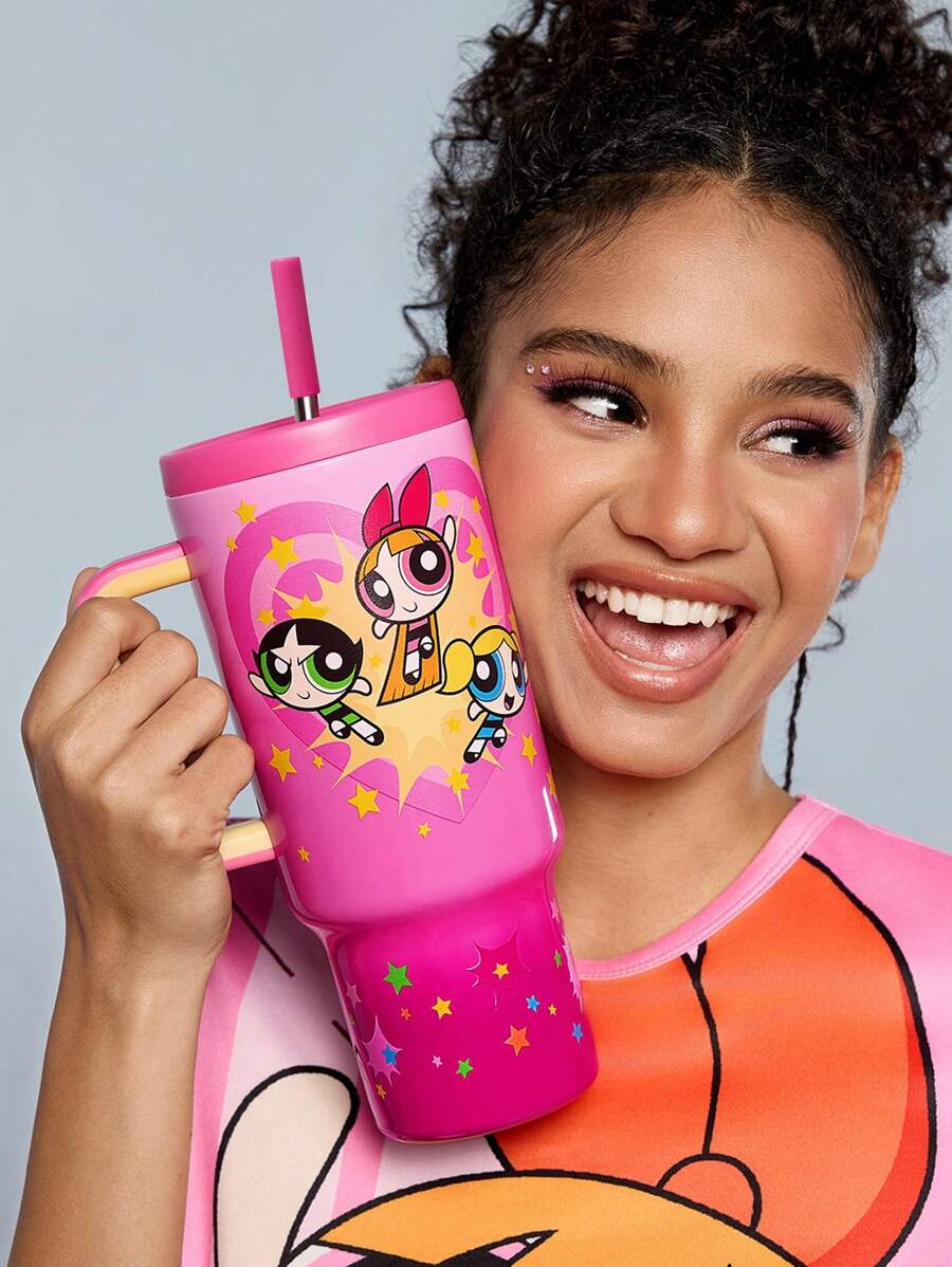 THE POWERPUFF GIRLS Gradient Car Water Bottle. Gift/Regular Use