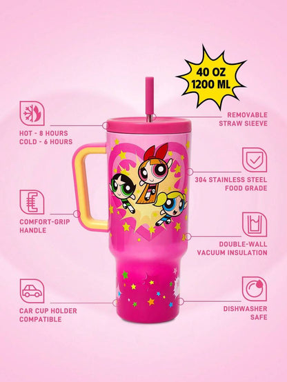 THE POWERPUFF GIRLS Gradient Car Water Bottle. Gift/Regular Use