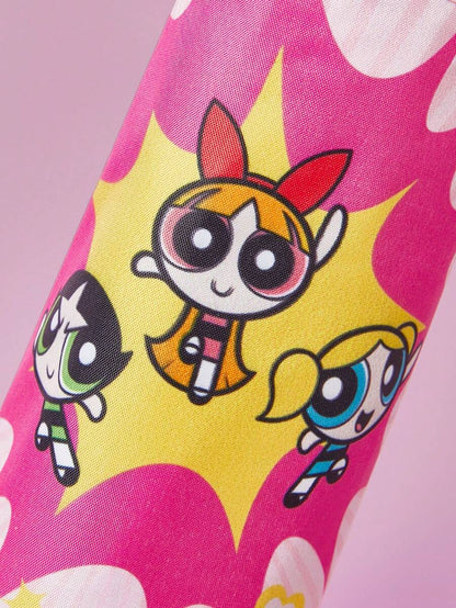THE POWERPUFF GIRLS Cute Cartoon Blossom, Bubbles, Buttercup Pattern Automatic Opening And Closing Three-Fold Umbrella for regular use