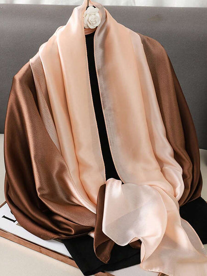 Women Hijab Brown Gradient Printing Print Headscarf, Sun-Protection Muticolor Scarf, Elegant Multi-Purpose Shawl For Everyday Use Headband For Abaya