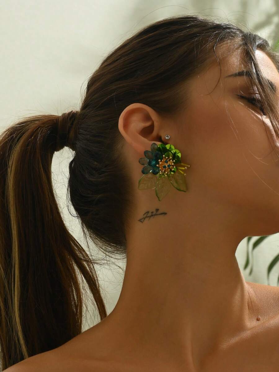 Bohemian Style Middle Eastern Floral Handmade DIY Woven Oriental Palace Tassel Earrings, Includes Faux Pearl Flower Pendant Earrings