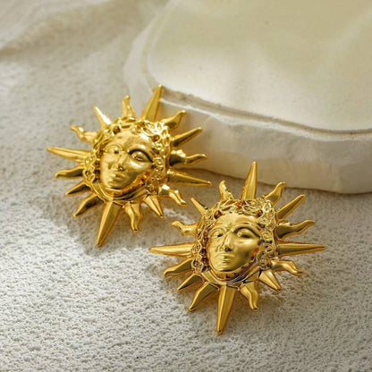 Women's Sun SS Earrings.. Fashionable, Oversized, European And American Popular Women's Earrings, Suitable For Travel, Vacation, Party, Jewelry Gifts