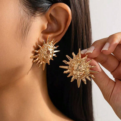 Women's Sun SS Earrings.. Fashionable, Oversized, European And American Popular Women's Earrings, Suitable For Travel, Vacation, Party, Jewelry Gifts