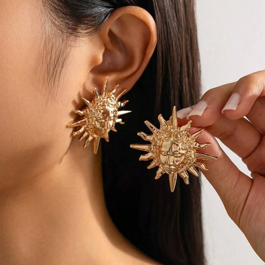 Women's Sun SS Earrings.. Fashionable, Oversized, European And American Popular Women's Earrings, Suitable For Travel, Vacation, Party, Jewelry Gifts