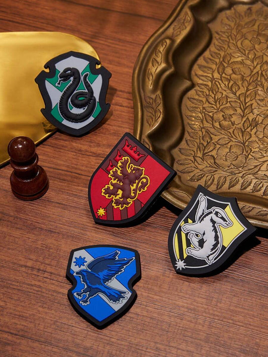 HARRY POTTER 4pcs Hogwarts House Pattern Refrigerator Magnets, Decoration For Kitchen, House, Office, Whiteboard, Great For Gifts