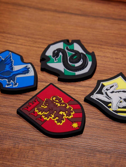 HARRY POTTER 4pcs Hogwarts House Pattern Refrigerator Magnets, Decoration For Kitchen, House, Office, Whiteboard, Great For Gifts