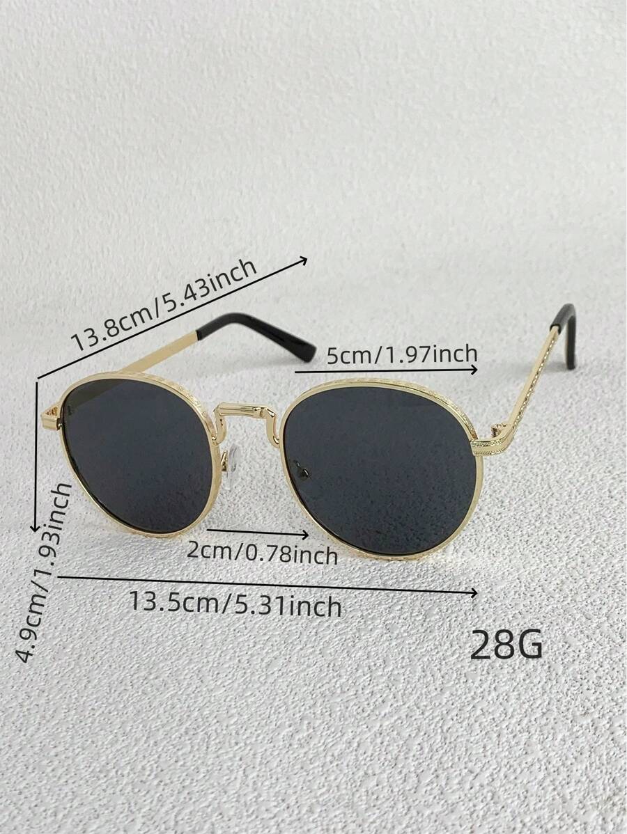 Women's Fashionable Small Round Metal Frame Glasses For Summer Beach Vacation,Outdoor,Travel