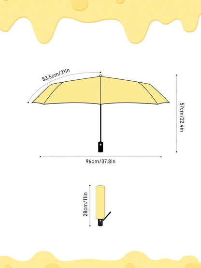 TOM & JERRY 1pc Cute Cartoon Cat, Mouse, Cheese Pattern Automatic Opening And Closing Umbrella With Sun Protection Function, Suitable For School, Work, Outings, And Daily Use, Designed For College Students, High School Students, And Women