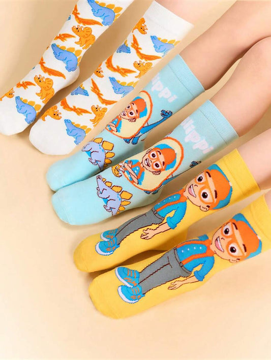 Blippi Kids Large 3 pair Socks Set. Best for Gift