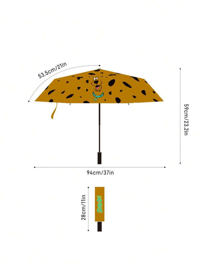 SCOOBY-DOO Cute Cartoon Pattern Printed Automatic Opening And Closing Regular Use Umbrella