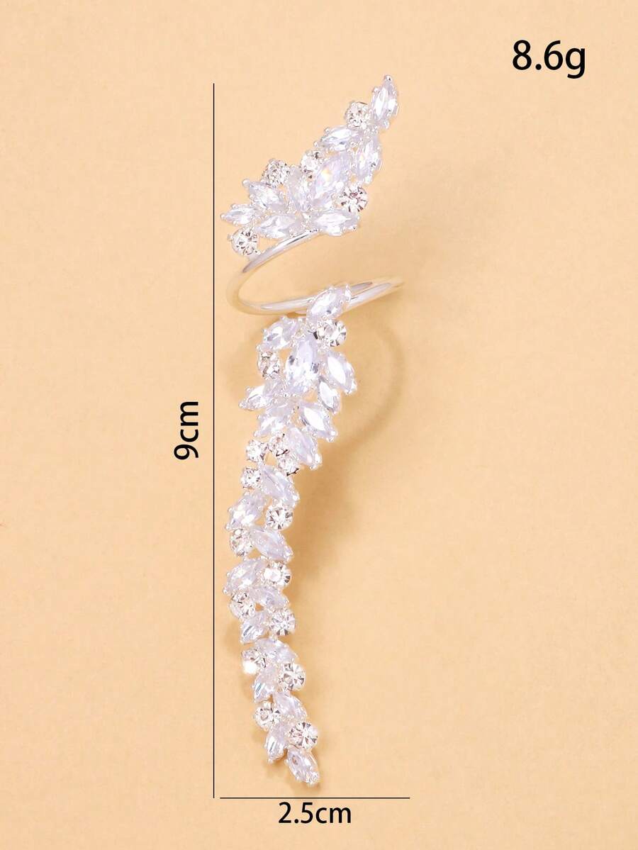 Zirconia Leaf Design Adjustable Party Versatile Ring, Fashion Jewelry Accessories For Women