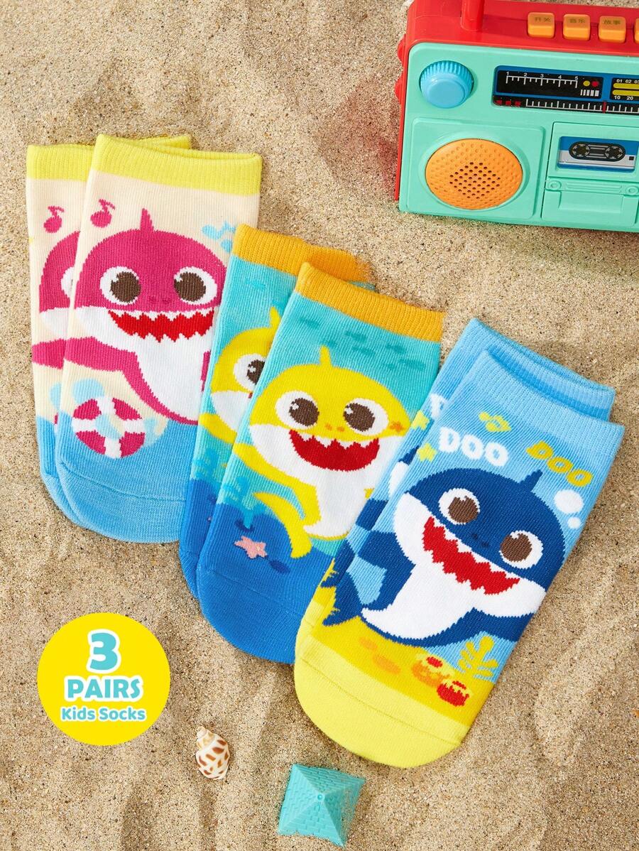 Baby Shark 3 pair set KIDS Cotton Socks.Best for Gift