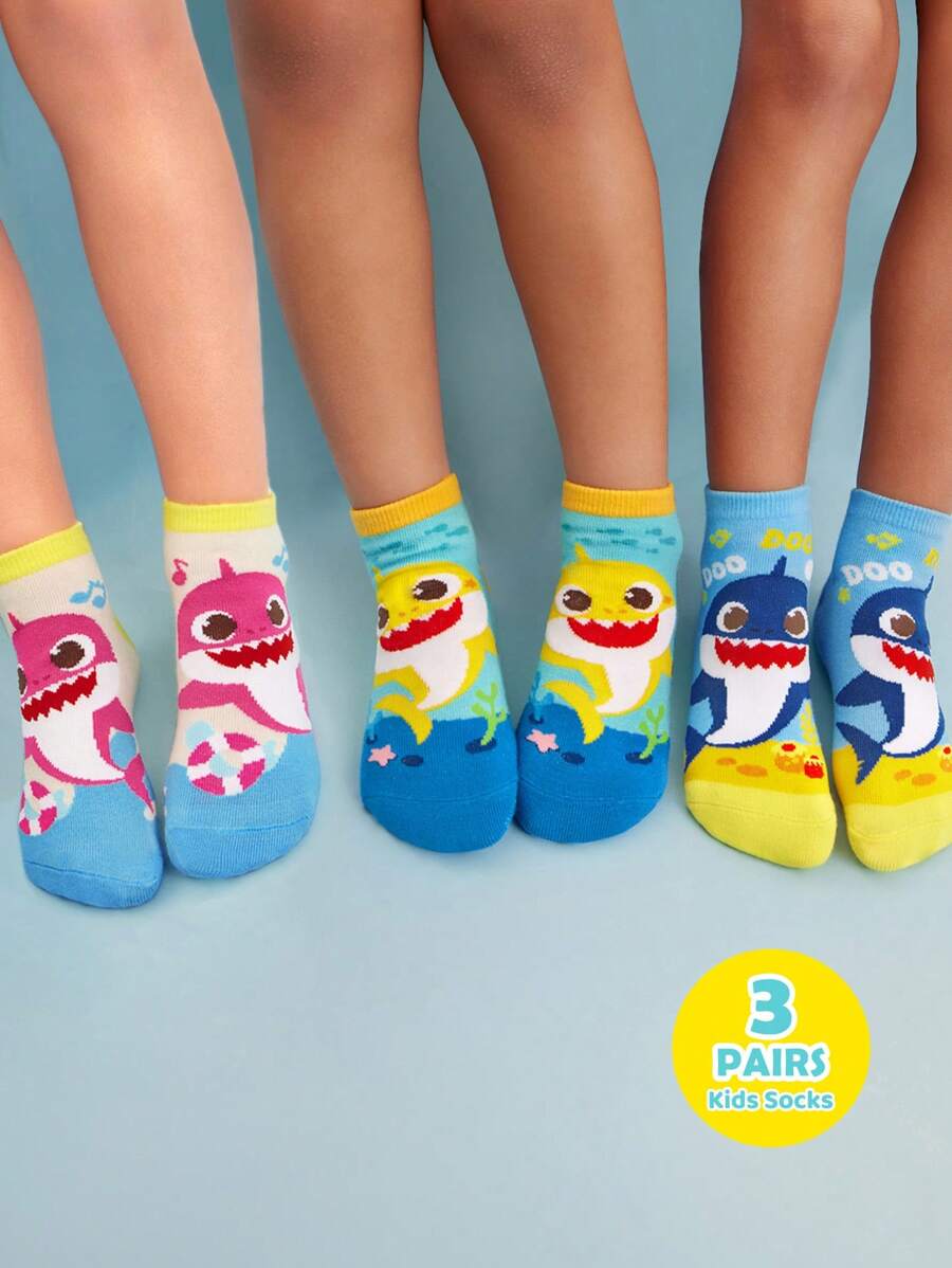 Baby Shark 3 pair set KIDS Cotton Socks.Best for Gift