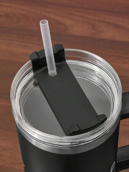 FRIENDS Black 1200ml / 40oz Stainless Steel , Keep Cold Water Bottle, With Straw, Suitable For Hot Water And Cold Drink, Gifts For Friends