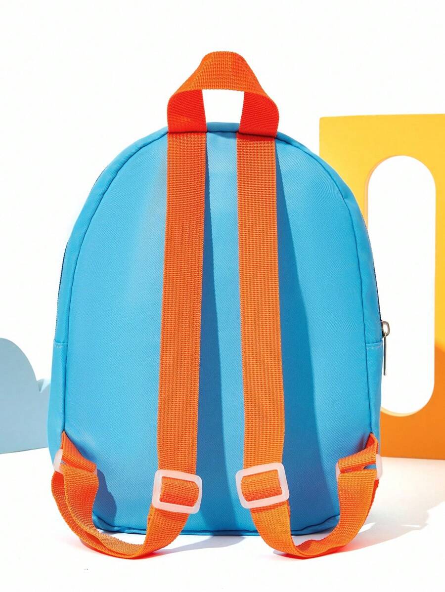Blippi Cute Cartoon Pattern Printed Polyester Mini Backpack With Adjustable Length Shoulder Strap, For Back To School for Kids