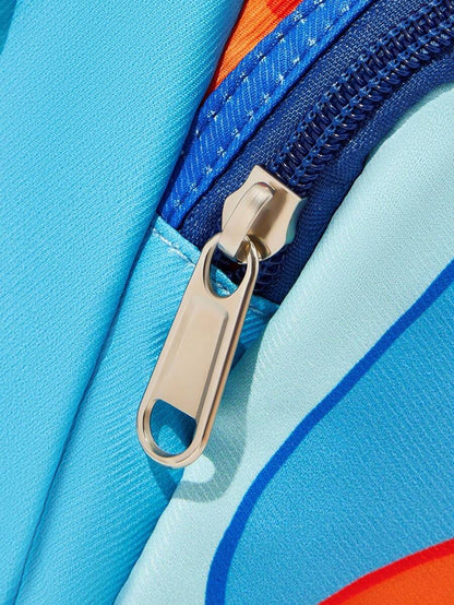 Blippi Cute Cartoon Pattern Printed Polyester Mini Backpack With Adjustable Length Shoulder Strap, For Back To School for Kids