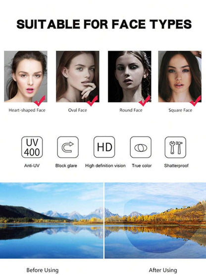 Oversized Frame Women's Fashion Glasses Frameless Metal Letters Personalized Glasses Summer Vacation Travel Beach Accessories Square Shape Shades