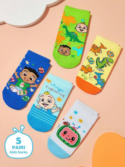 Coco Melon Kids 5 pairs Cotton Socks collection.Best for Gift