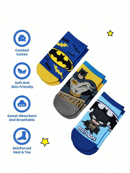 Batman Kids  3pair Cotton Socks set.Best for Gift
