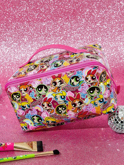THE POWERPUFF GIRLS 1pc Cartoon Pattern Printed Large Capacity Foldable PVC Makeup Bag