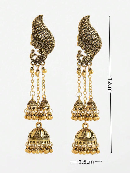 Long Chain With Multiple Bells Jewelry Earrings