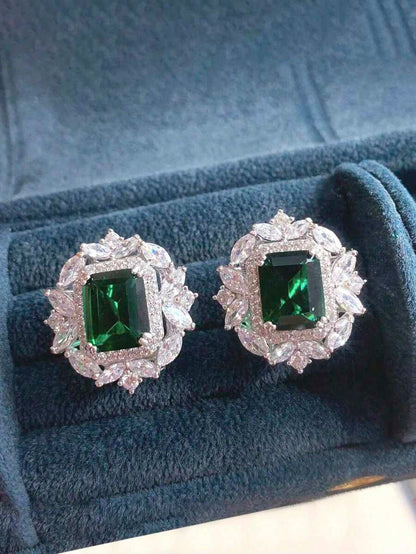 1 Pair Luxury Cubic Zirconia Stud Earrings For Women For Wedding Party Engagement Anniversary Jewelry Valentine's Day Gift