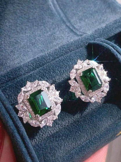 1 Pair Luxury Cubic Zirconia Stud Earrings For Women For Wedding Party Engagement Anniversary Jewelry Valentine's Day Gift