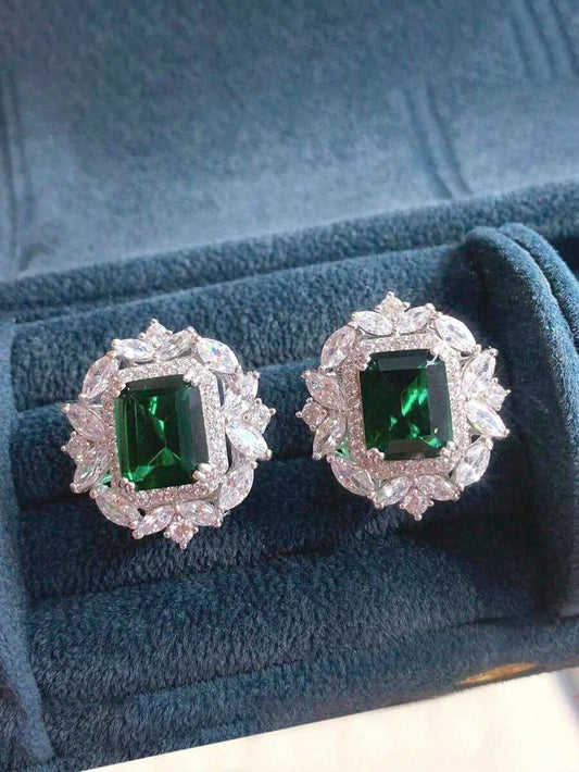 1 Pair Luxury Cubic Zirconia Stud Earrings For Women For Wedding Party Engagement Anniversary Jewelry Valentine's Day Gift