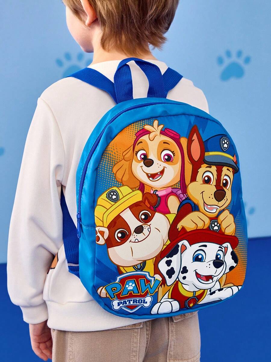 PAW Patrol Cute Cartoon Rubble, Skye, Chase Pattern Mini Polyester Backpack With Adjustable Shoulder Strap, Back To School for Kids