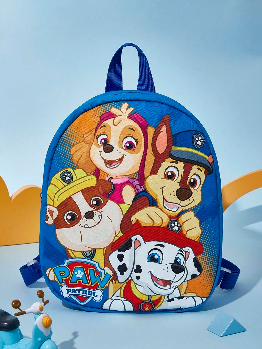 PAW Patrol Cute Cartoon Rubble, Skye, Chase Pattern Mini Polyester Backpack With Adjustable Shoulder Strap, Back To School for Kids