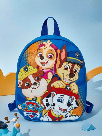 PAW Patrol Cute Cartoon Rubble, Skye, Chase Pattern Mini Polyester Backpack With Adjustable Shoulder Strap, Back To School for Kids