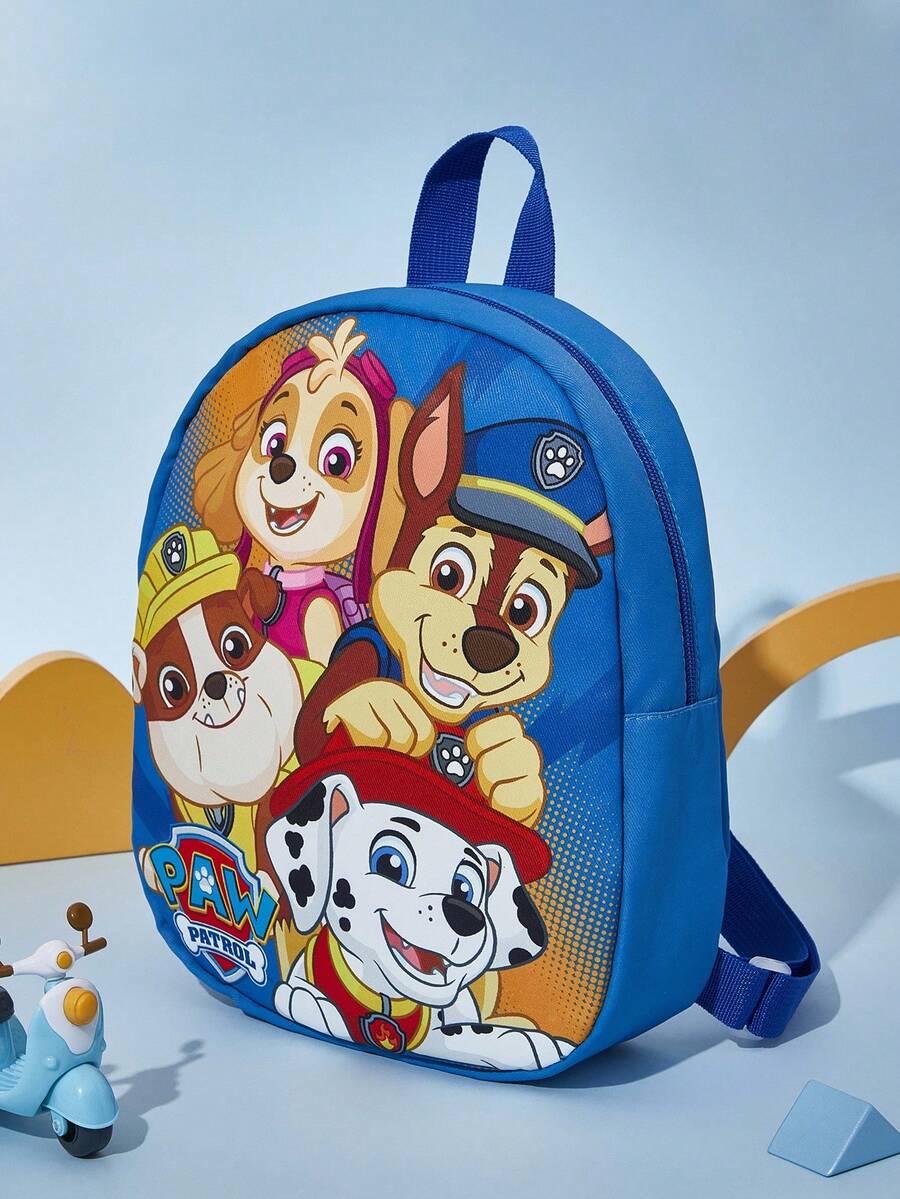 PAW Patrol Cute Cartoon Rubble, Skye, Chase Pattern Mini Polyester Backpack With Adjustable Shoulder Strap, Back To School for Kids