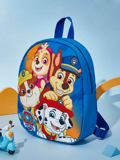 PAW Patrol Cute Cartoon Rubble, Skye, Chase Pattern Mini Polyester Backpack With Adjustable Shoulder Strap, Back To School for Kids