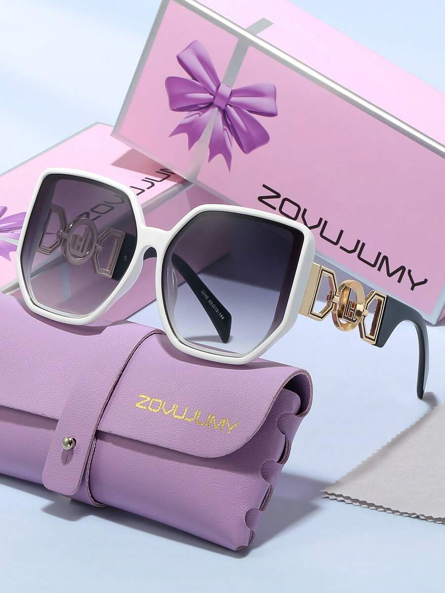 White Oversized Square Frame Sunglasses