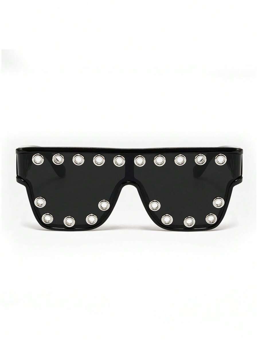 Oversized Fashion Glasses, Rivet Embedded, Personalized Cyberpunk Y2K Style,