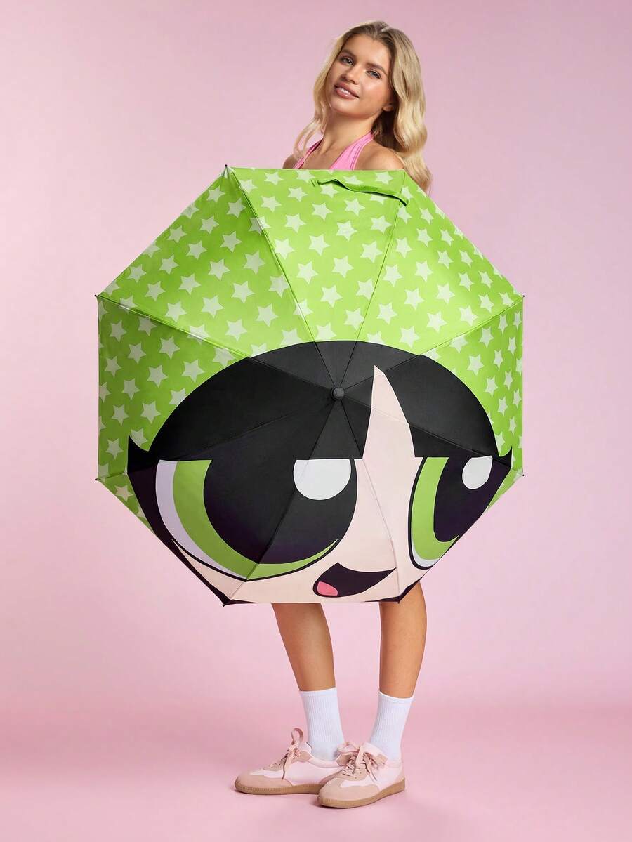 THE POWERPUFF GIRLS Buttercup  Logo Printed Umbrella,