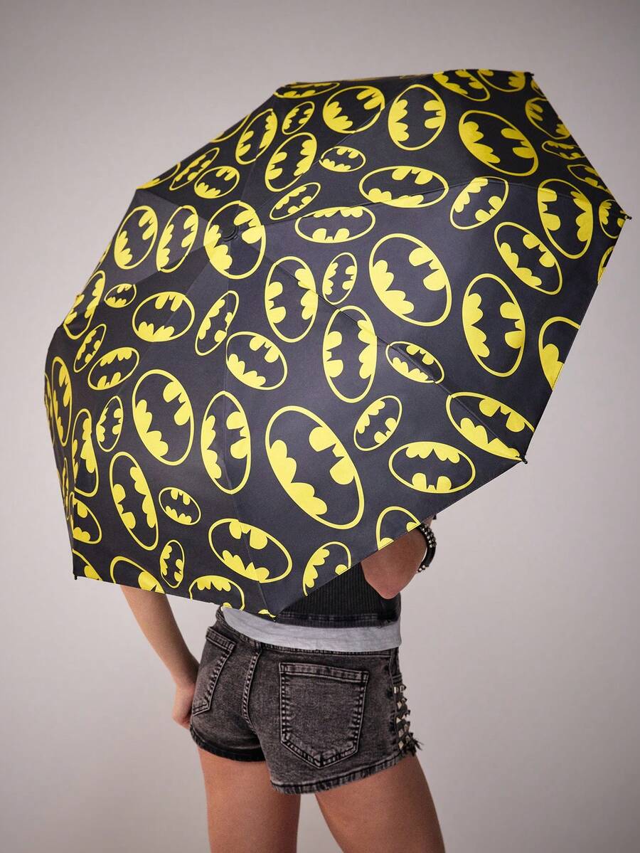 BATMAN (design 2) Logo Printed Umbrella With Black UV Coating, UPF 50+ Sun Protection,