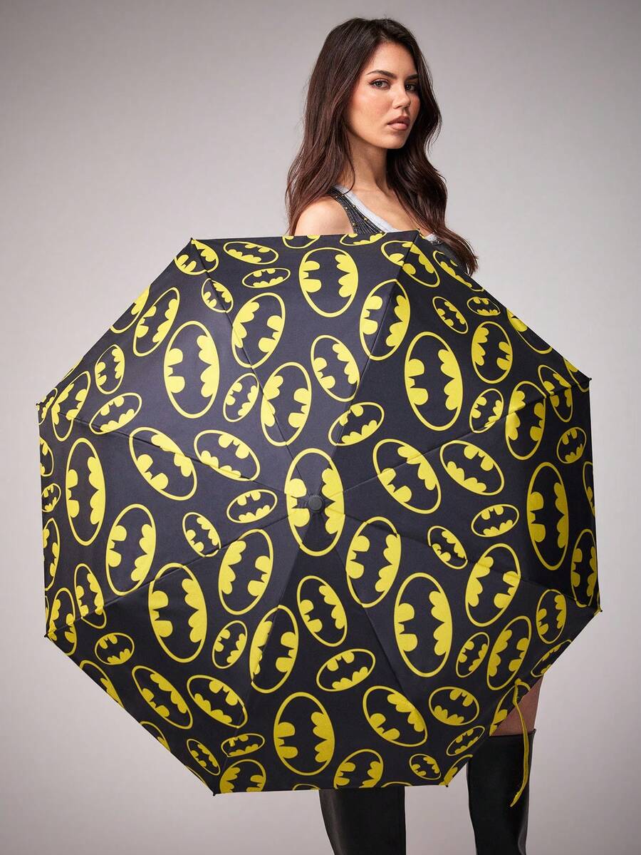 BATMAN (design 2) Logo Printed Umbrella With Black UV Coating, UPF 50+ Sun Protection,