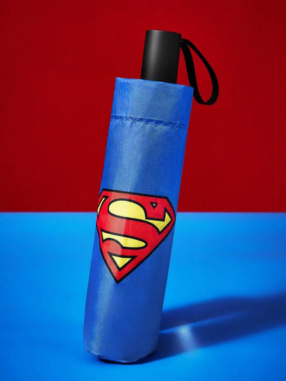SUPERMAN Logo Printed Umbrella, UPF 50+ UV Protection