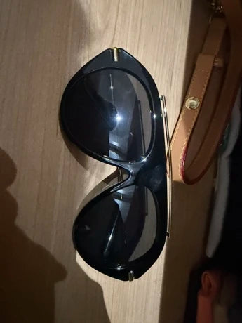 Oversized Oval Metal Frame Women's Fashion Glasses