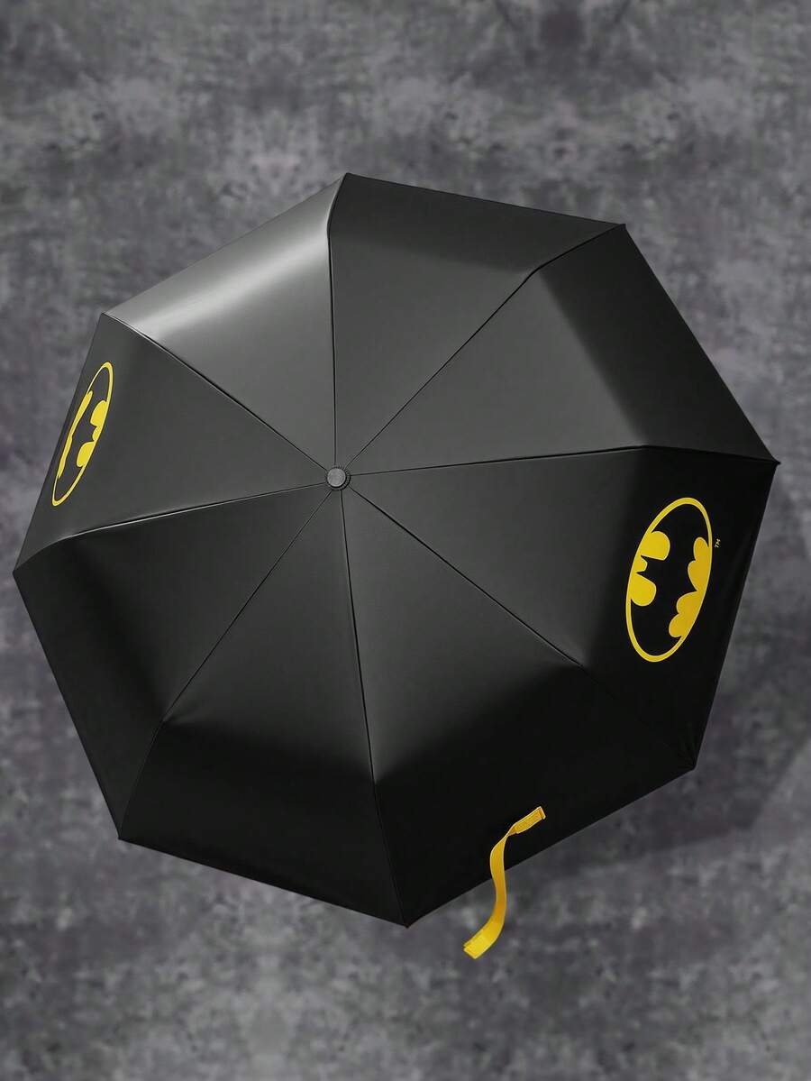 BATMAN Logo Printed Umbrella With Black UV Coating, UPF 50+ Sun Protection