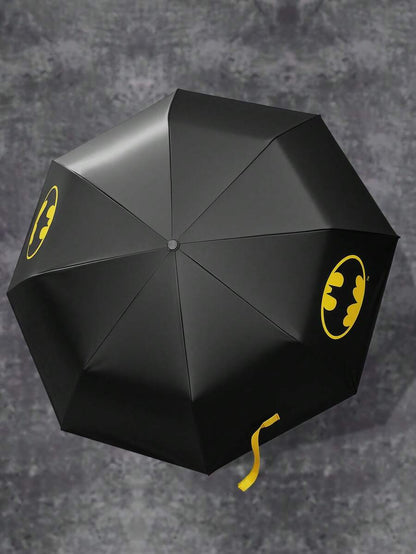 BATMAN Logo Printed Umbrella With Black UV Coating, UPF 50+ Sun Protection