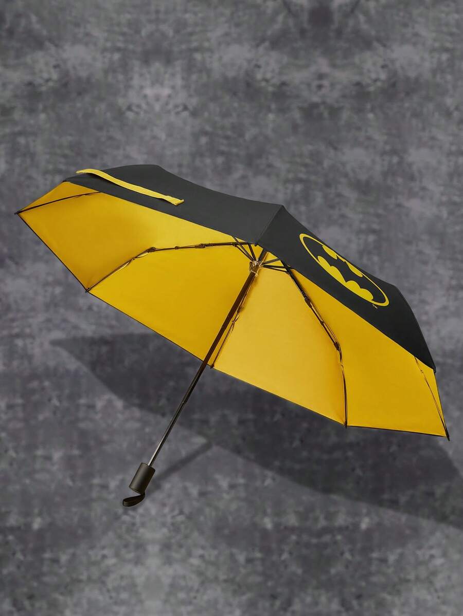 BATMAN Logo Printed Umbrella With Black UV Coating, UPF 50+ Sun Protection