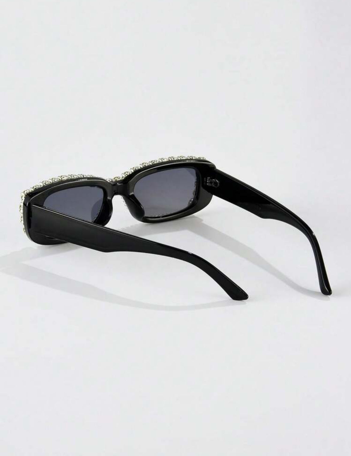 Small Rectangle Fashionable Glasses With Handmade Crystal Decorations