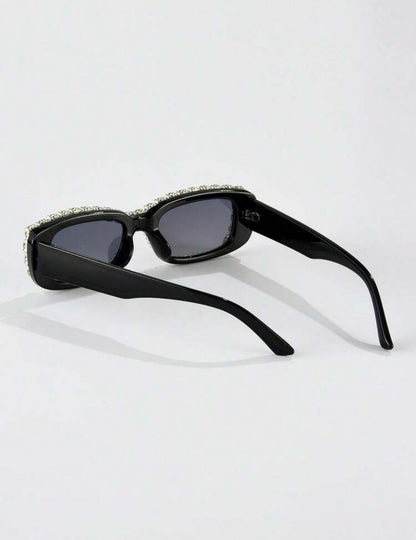 Small Rectangle Fashionable Glasses With Handmade Crystal Decorations