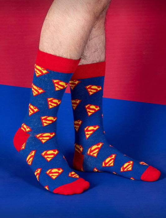 Warner Bros 1Pair Of Superman Printed Hero Super Cartoon Animation Socks
